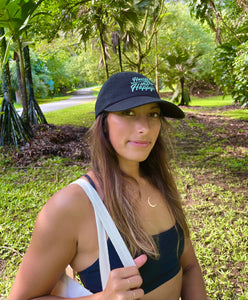 men's and women's dad hat black seafoam one size